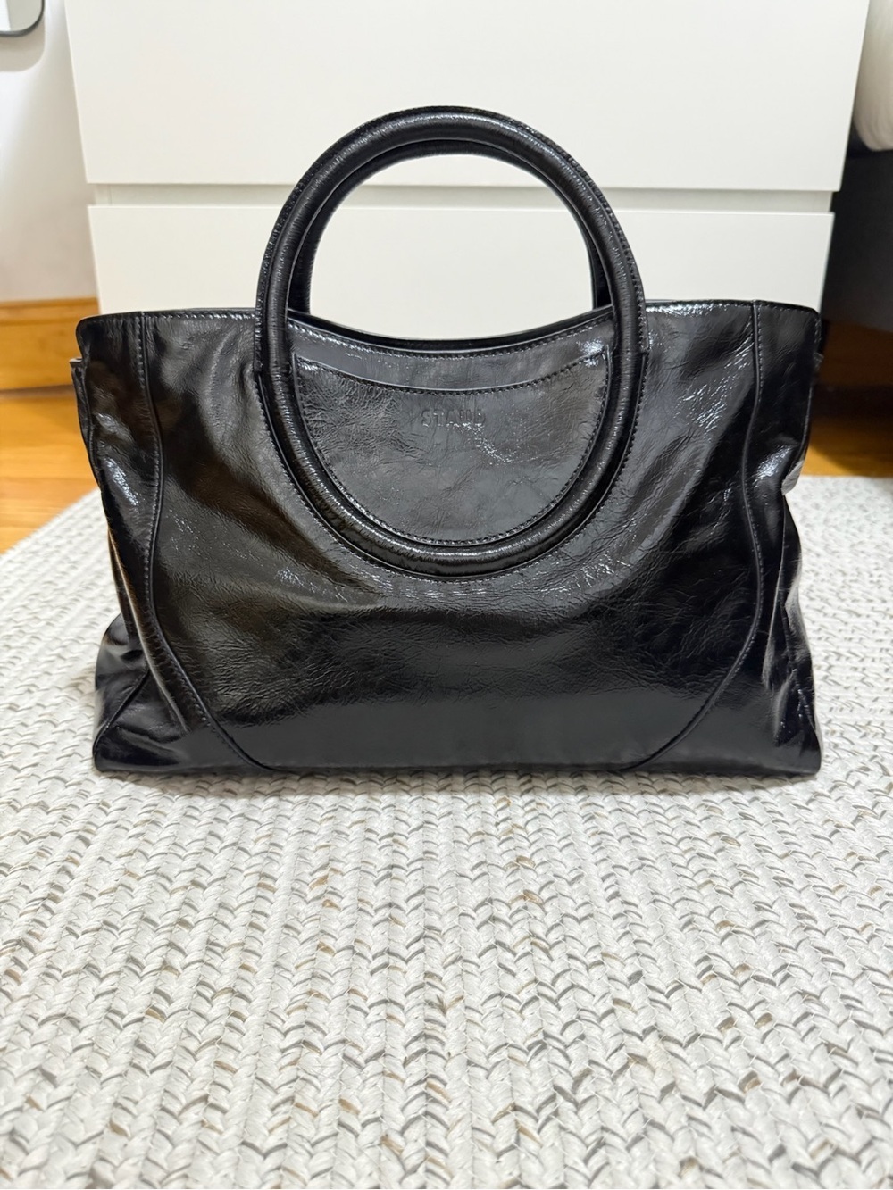NWT Staud Maude Black Leather Satchel Crossbody Bag - Picture 11 of 16